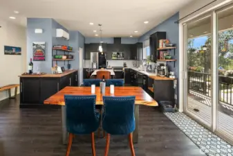 Large dining space that opens to a wonderful covered deck.