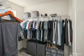 Spacious walk-in closet in primary.