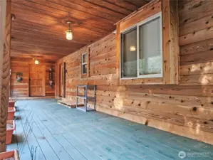 Good sized front deck for entertaining. Very little road noise makes this a very pleasant place to have your morning coffee or BBQ!