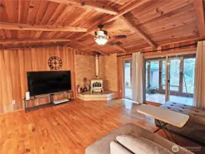 Looking towards the wood stove and solarium.