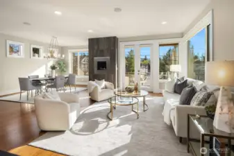 Large windows illuminate the interior with natural light