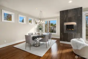 Spacious dining room is the perfect space for intimate or large gatherings