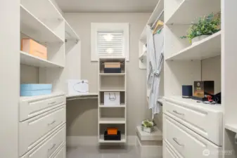 Walk-in closet with custom organizers