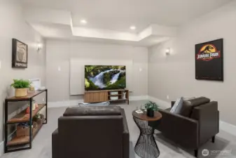 Lower-level media room or home gym