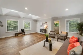 Beautiful Hickory hardwood flooring.