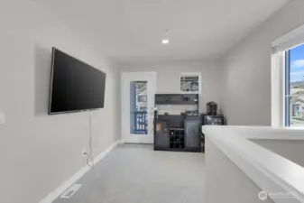 Upstairs Bonus room with a deck to enjoy quiet nights.