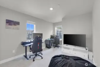 Second bedroom upstairs being used as a home office