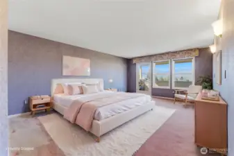 Primary bedroom virtually staged