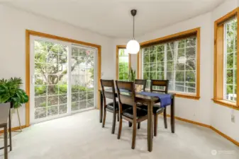 Dining Room with sliding glass doors to patio