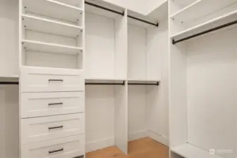 Walk in closet with custom built-ins