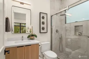 Guest bathroom with heated floors