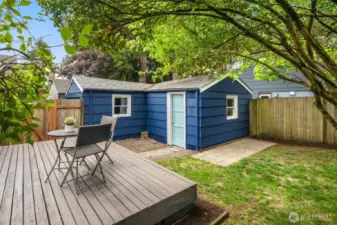Low-maintenance and full of charm, the backyard is the perfect complement to this sweet Ballard home.