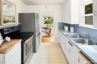From kitchen to living room, the floorplan offers simplicity and flow.