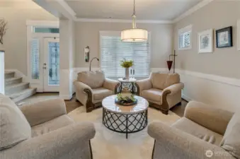 Large area rugs provide the warmth to go with the efficiency and timeless feel of hard surface flooring.