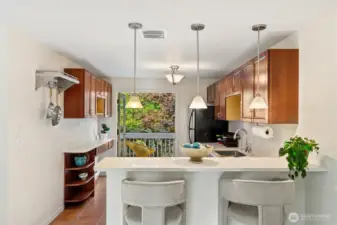 Eating space with view of garden