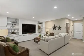 Lovely media room with built-ins!