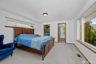 Master bedroom with the walk in closet to the left and the door on the right is the master bathroom.