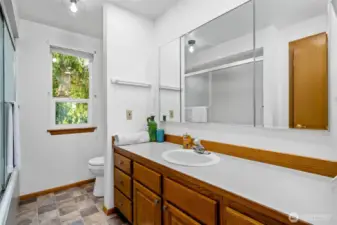 The master bath with ample counterspace.
