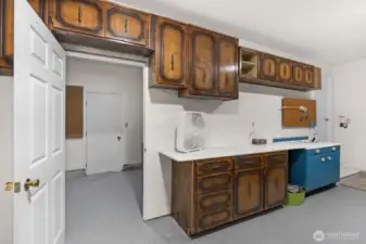 2 Car garage with storage room