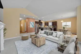 Virtually staged living room