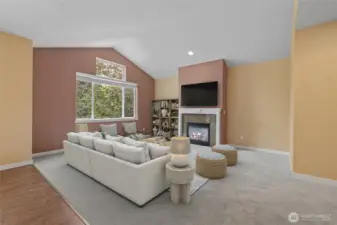 Virtually staged living room