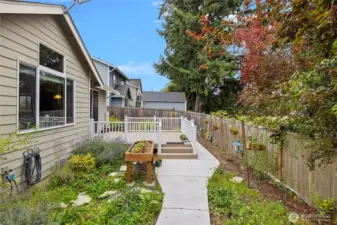 Landscaping is "natural" flowers etc...no grass in the back or front.