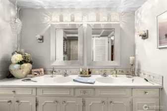 Double sinks on main floor bathroom