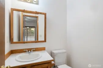 Downstairs half bath off of family room