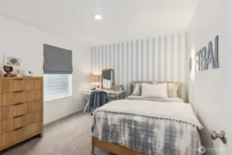 Bedroom 3. Actual home is under construction and finishes, colors, and materials may vary. See site agent for details.