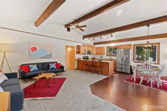 Living Room, Kitchen, and Dining Area