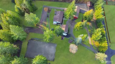 Areal view of the farm.