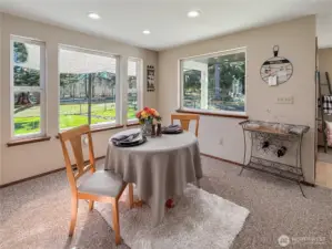 Dining area that will fit a full size table.