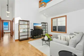 A lofted gathering space.