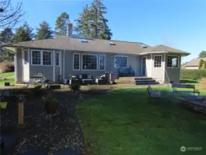 Backyard with porch