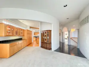 BUILT-IN HUTCH W/GLASS CABINETS