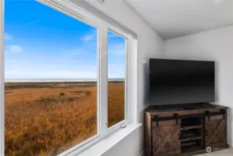 Large picture window in living room to enjoy the view