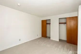 Primary bedroom has two closets