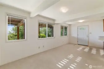 Lower level living space also has views, natural light and its own exterior access.