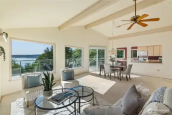 Views, views and more views from the great room into the kitchen.