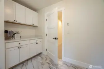 Laundry room upstairs for simplified living