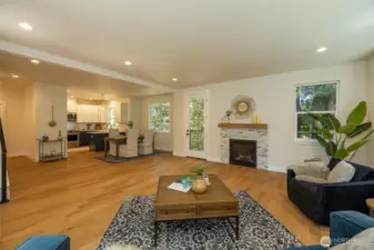 Living room and open living space.