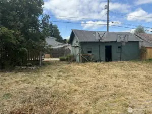 Charming old garage with tons of character and potential! Nestled off the alley, this building offers a great opportunity for a workshop, studio, or storage—just bring your vision and tools, or teardown and rebuild may be a possibility as well.