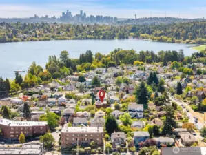 Home shown in proximity to Green Lake & Seattle