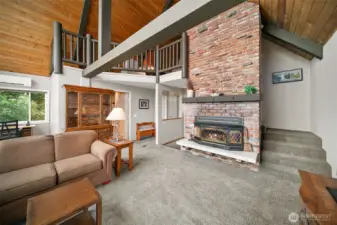 Living Room, Wood Burning Fireplace