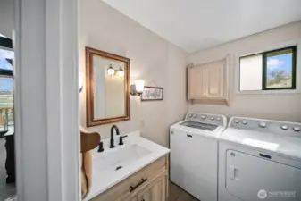 Laundry Room, Updated Flooring and Vanity