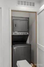Washer and dryer are located on the second floor near the bedrooms.