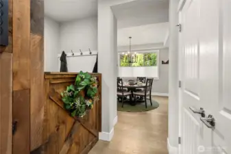 The mud room from the garage