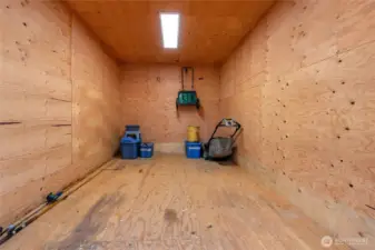 Storage shed interior.