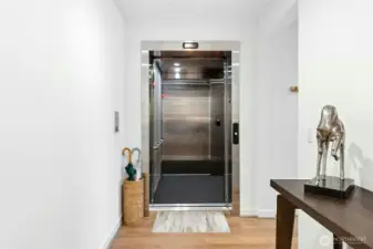 Large, spacious elevator.