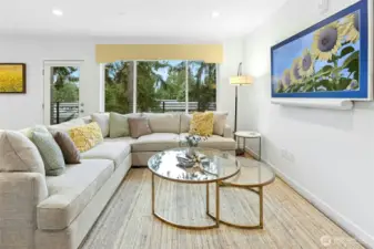 Mounted Samsung 'The Frame' TV stays.